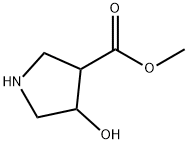 3-Pyrrolidinecarboxylic acid, 4-hydroxy-, methyl ester Struktur