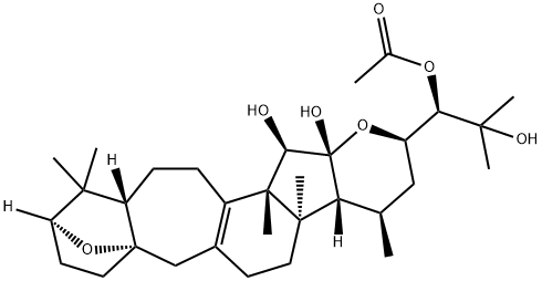 7a,10-Epoxy-7aH-benzo[4',5']cyclohept[1',2':4,5]indeno[2,1-b]pyran-14,14a(2H)-diol, 2-[(1R)-1-(acetyloxy)-2-hydroxy-2-methylpropyl]-3,4,4a,4b,5,6,7,8,9,10,11,11a,12,13,13b,14-hexadecahydro-4,4b,11,11,13b-pentamethyl-, (2R,4R,4aR,4bR,7aS,10S,11aS,13bR,14R,14aR)- Struktur