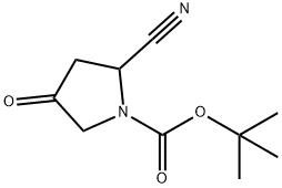 1-Pyrrolidinecarboxylic acid, 2-cyano-4-oxo-, 1,1-dimethylethyl ester Struktur