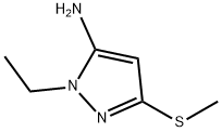 1H-Pyrazol-5-amine, 1-ethyl-3-(methylthio)- Struktur