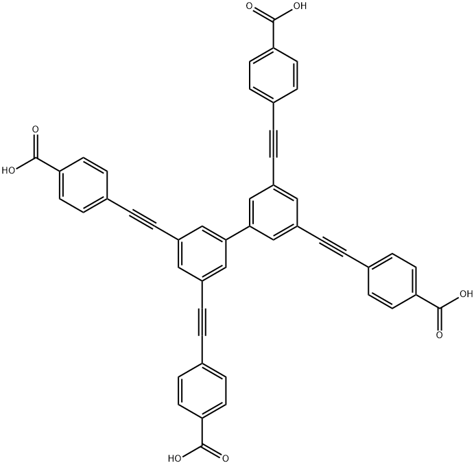 4,4',4'',4'''-([1,1'-biphenyl]-3,3',5,5'-tetrayltetrakis(ethyne-2,1-diyl))tetrabenzoic acid Struktur