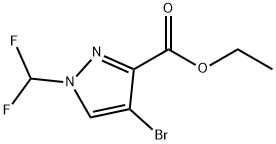 ethyl 4-bromo-1-(difluoromethyl)-1H-pyrazole-3-carboxylate Struktur