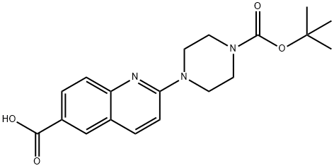 2-(4-(tert-butoxycarbonyl)piperazin-1-yl)quinoline-6-carboxylic acid(WX135274) Struktur