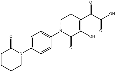 4-Pyridineacetic acid, 1,2,5,6-tetrahydro-3-hydroxy-α,2-dioxo-1-[4-(2-oxo-1-piperidinyl)phenyl]- Struktur