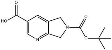 6-(tert-Butoxycarbonyl)-6,7-dihydro-5H-pyrrolo[3,4-b]pyridine-3-carboxylic acid Struktur