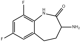 3-amino-7,9-difluoro-1,3,4,5-tetrahydro-1-benzazepin-2-one Struktur