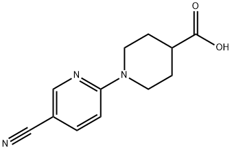 4-Piperidinecarboxylic acid, 1-(5-cyano-2-pyridinyl)- Struktur