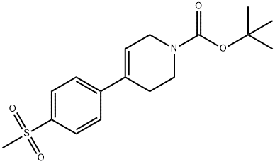 1(2H)-Pyridinecarboxylic acid, 3,6-dihydro-4-[4-(methylsulfonyl)phenyl]-, 1,1-dimethylethyl ester Struktur