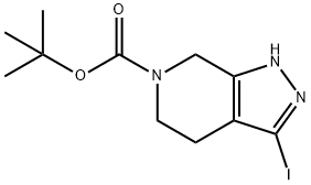 tert-Butyl 3-iodo-1,4,5,7-tetrahydro-6H-pyrazolo[3,4-c]pyridine-6-carboxylate Struktur