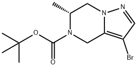 tert-Butyl (6R)-3-bromo-6-methyl-4H,5H,6H,7H-pyrazolo[1,5-a]pyrazine-5-carboxylate Struktur