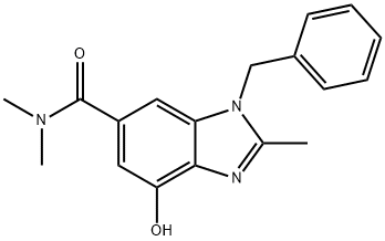 1H-Benzimidazole-6-carboxamide, 4-hydroxy-N,N,2-trimethyl-1-(phenylmethyl)- Struktur