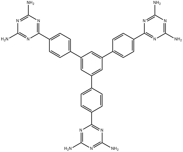 6,6'-(5'-(4-(4,6-二氨基-1,3,5-三嗪-2-基)苯基)-[1,1':3 ',1”-三聯(lián)苯]-4,4”-二基)雙(1,3,5-三嗪-2,4-二胺) 結(jié)構(gòu)式