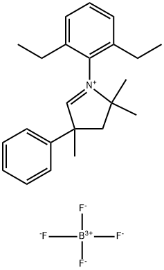 1-(2,6-Diethylphenyl)-2,2,4-trimethyl-4-phenyl-3,4-dihydro-2H-pyrrol-1-ium Tetrafluoroborate Struktur