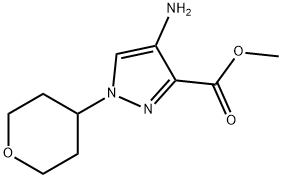 1H-Pyrazole-3-carboxylic acid, 4-amino-1-(tetrahydro-2H-pyran-4-yl)-, methyl ester Struktur