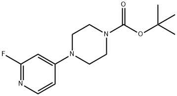 1-Piperazinecarboxylic acid, 4-(2-fluoro-4-pyridinyl)-, 1,1-dimethylethyl ester Struktur