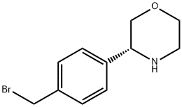 Morpholine, 3-[4-(bromomethyl)phenyl]-, (3R)- Structure