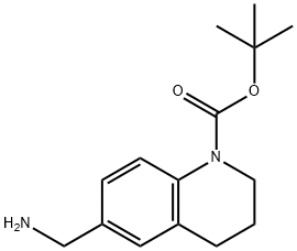 1(2H)-Quinolinecarboxylic acid, 6-(aminomethyl)-3,4-dihydro-, 1,1-dimethylethyl ester Struktur