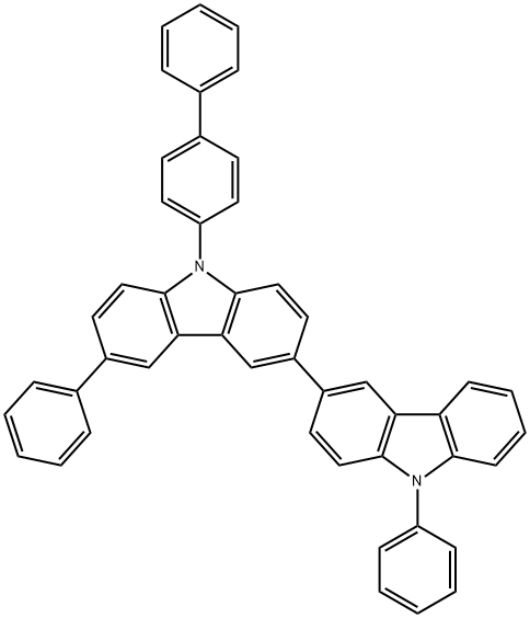 9-([1,1'-biphenyl]-4-yl)-6,9'-diphenyl-9H,9'H-3,3'-bicarbazole Struktur