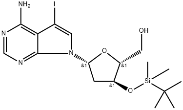 5'-O-TBS-7-deaza-2'-deoxy-7-iodoadenosine Struktur