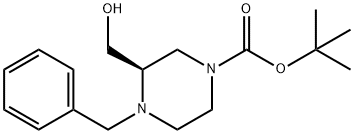 (R)-tert-butyl 4-benzyl-3-(hydroxymethyl)piperazine-1-carboxylate Struktur