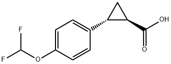 trans-2-(4-(difluoromethoxy)phenyl)cyclopropane-1-carboxylic acid Struktur