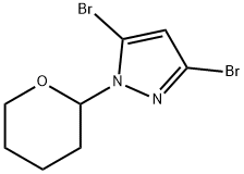 1H-Pyrazole, 3,5-dibromo-1-(tetrahydro-2H-pyran-2-yl)- Struktur