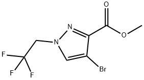 methyl 4-bromo-1-(2,2,2-trifluoroethyl)-1H-pyrazole-3-carboxylate Struktur