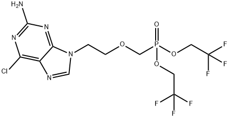 2-Amino-6-chloro-9-[2-(phosphonomethoxy)ethyl]purine bis(2,2,2-trifluoroethyl) ester Struktur