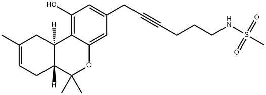 Methanesulfonamide, N-[6-[(6aR,10aR)-6a,7,10,10a-tetrahydro-1-hydroxy-6,6,9-trimethyl-6H-dibenzo[b,d]pyran-3-yl]-4-hexyn-1-yl]- Struktur