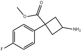 Cyclobutanecarboxylic acid, 3-amino-1-(4-fluorophenyl)-, methyl ester Structure