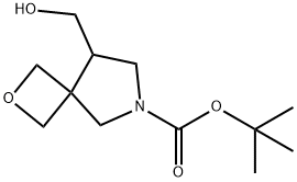 2-Oxa-6-azaspiro[3.4]octane-6-carboxylic acid, 8-(hydroxymethyl)-, 1,1-dimethylethyl ester Struktur