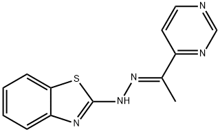 Ethanone, 1-(4-pyrimidinyl)-, 2-(2-benzothiazolyl)hydrazone, (1E)- Struktur