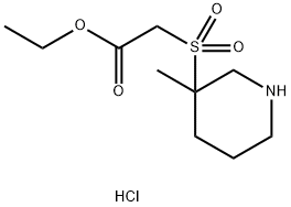 Ethyl 2-((3-methylpiperidin-3-yl)sulfonyl)acetate hydrochloride Struktur