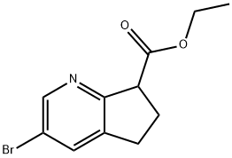 5H-Cyclopenta[b]pyridine-7-carboxylic acid, 3-bromo-6,7-dihydro-, ethyl ester Struktur