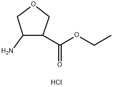 Ethyl 4-aminotetrahydrofuran-3-carboxylate hydrochloride Struktur