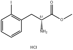 (R)-Methyl 2-amino-3-(2-iodophenyl)propanoate hydrochloride Struktur