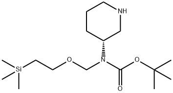 Carbamic acid, N-(3R)-3-piperidinyl-N-[[2-(trimethylsilyl)ethoxy]methyl]-, 1,1-dimethylethyl ester Struktur