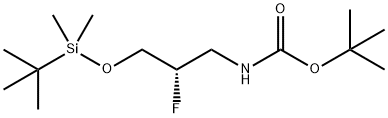 Carbamic acid, N-[(2S)-3-[[(1,1-dimethylethyl)dimethylsilyl]oxy]-2-fluoropropyl]-, 1,1-dimethylethyl ester Struktur