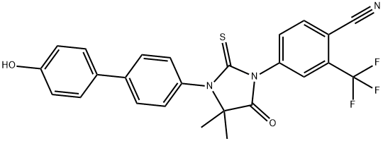 Benzonitrile, 4-[3-(4'-hydroxy[1,1'-biphenyl]-4-yl)-4,4-dimethyl-5-oxo-2-thioxo-1-imidazolidinyl]-2-(trifluoromethyl)- Struktur