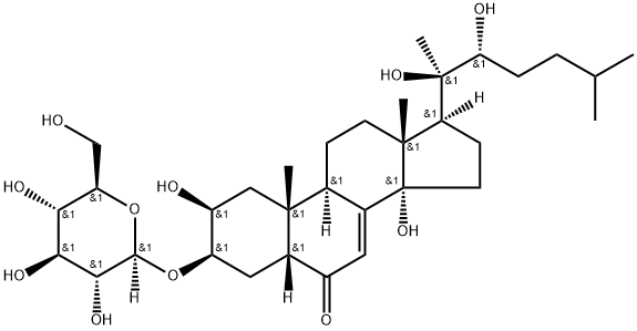 (22R)-3β-(β-D-Glucopyranosyloxy)-2β,14,20,22-tetrahydroxy-5β-cholest-7-en-6-one Struktur