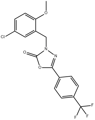 1,3,4-Oxadiazol-2(3H)-one, 3-[(5-chloro-2-methoxyphenyl)methyl]-5-[4-(trifluoromethyl)phenyl]- Struktur