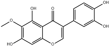 4H-1-Benzopyran-4-one, 3-(3,4-dihydroxyphenyl)-5,7-dihydroxy-6-methoxy- Struktur