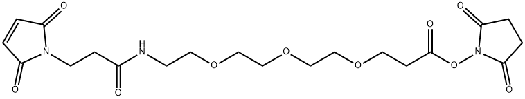 4,7,10-Trioxa-13-azahexadecanoic acid, 16-(2,5-dihydro-2,5-dioxo-1H-pyrrol-1-yl)-14-oxo-, 2,5-dioxo-1-pyrrolidinyl ester Struktur