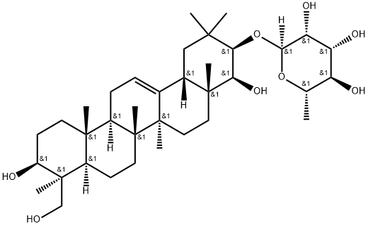 Soyasapogenol A 21-O-α-L-rhamnopyranoside Struktur