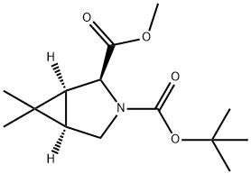 (1S,2S,5R)-3-tert-Butyl 2-methyl 6,6-dimethyl-3-azabicyclo[3.1.]hexane-2,3-dicarboxylate Struktur