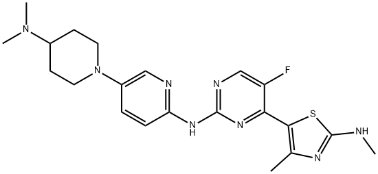 2-Pyrimidinamine, N-[5-[4-(dimethylamino)-1-piperidinyl]-2-pyridinyl]-5-fluoro-4-[4-methyl-2-(methylamino)-5-thiazolyl]- Struktur