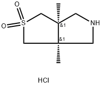 Rac-(3aR,6aS)-3a,6a-dimethyl-hexahydro-1H-2lambda6-thieno[3,4-c]pyrrole-2,2-dione hydrochloride, cis Struktur