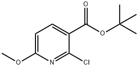 3-Pyridinecarboxylic acid, 2-chloro-6-methoxy-, 1,1-dimethylethyl ester Struktur