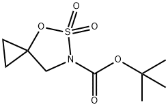 tert-butyl 5,5-dioxo-4-oxa-5λ-thia-6-azaspiro[2.4]heptane-6-carboxylate Struktur