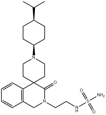 Sulfamide, N-[2-[1,2-dihydro-1'-[cis-4-(1-methylethyl)cyclohexyl]-3-oxospiro[isoquinoline-4(3H),4'-piperidin]-2-yl]ethyl]- Struktur